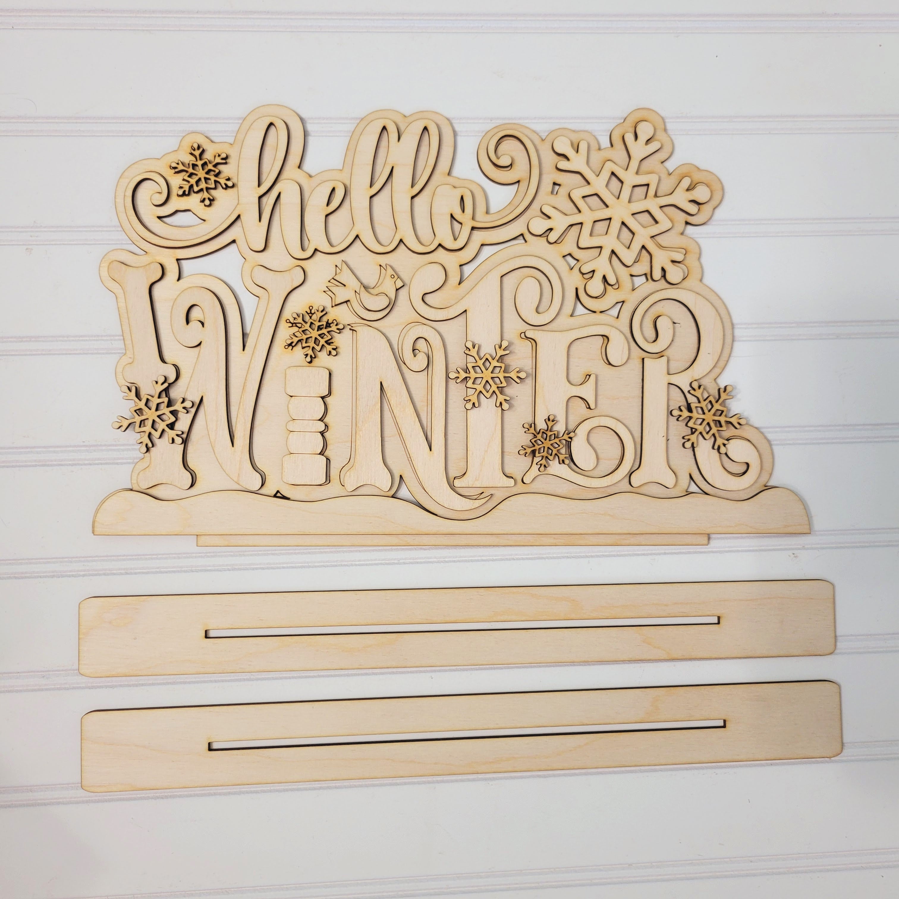 Hello Winter Shelf Sitter DIY Blank