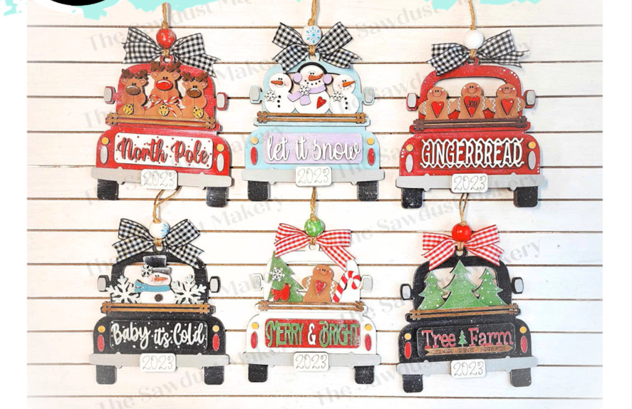 Truck Ornament Set