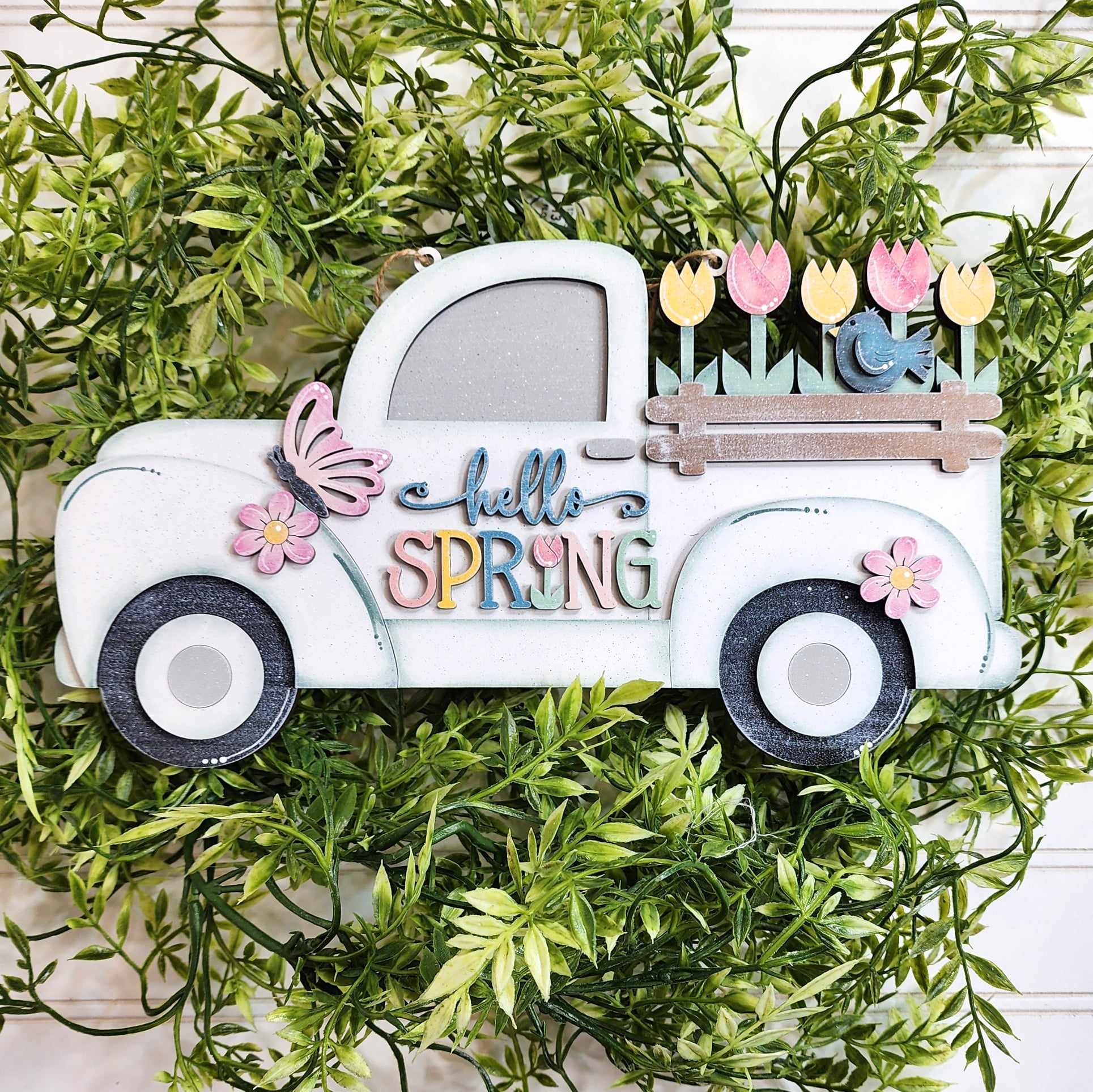Hello Spring Truck Hanger- DIY Blank
