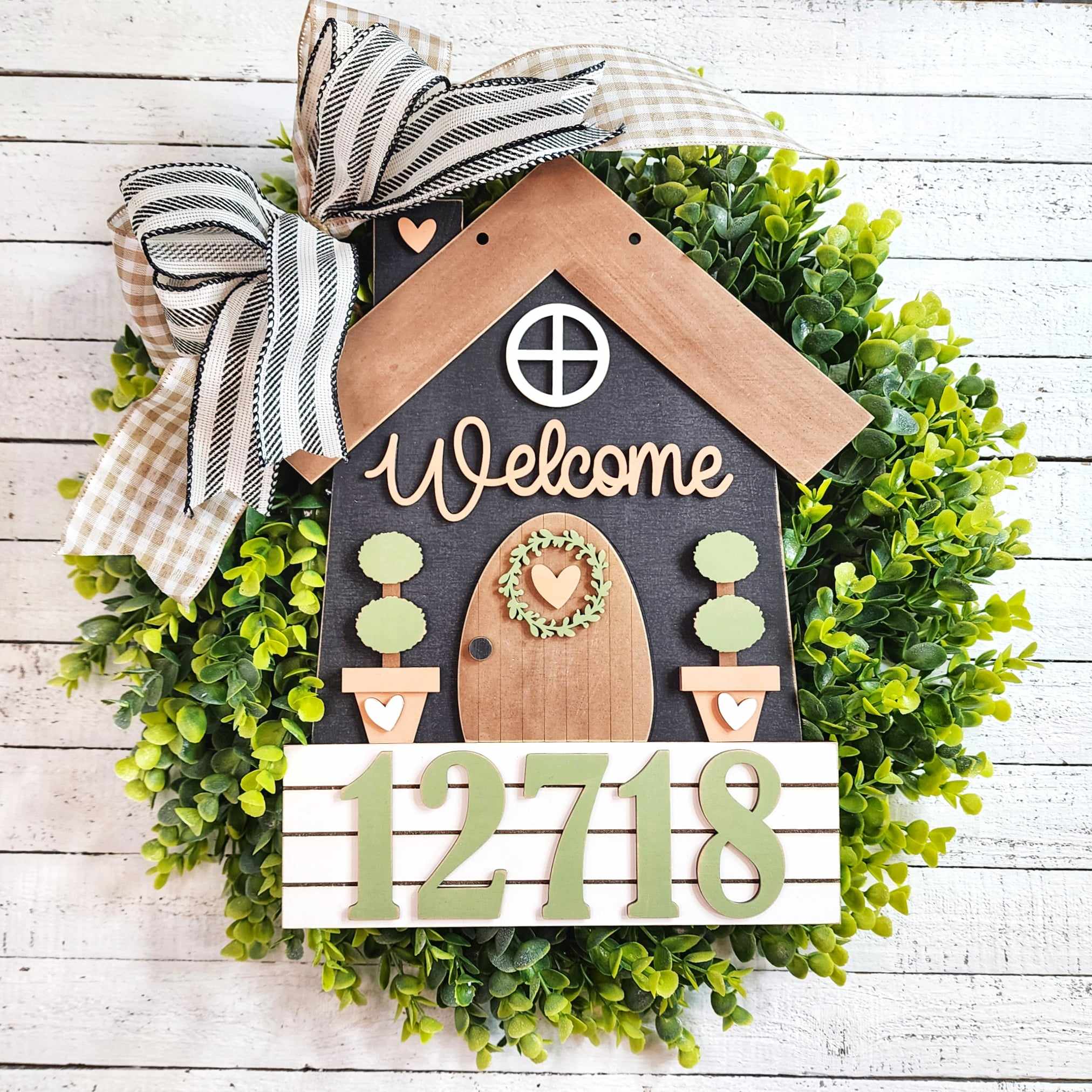 Welcome Home House Number Hanger OR Shelf Sitter