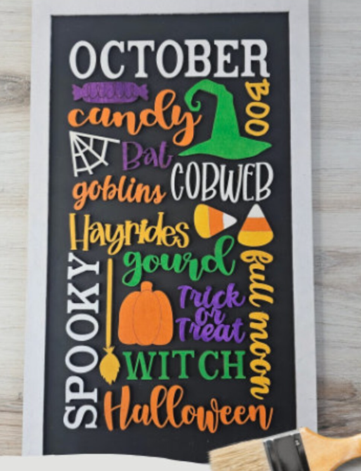 October Word Plaque- DIY Blank