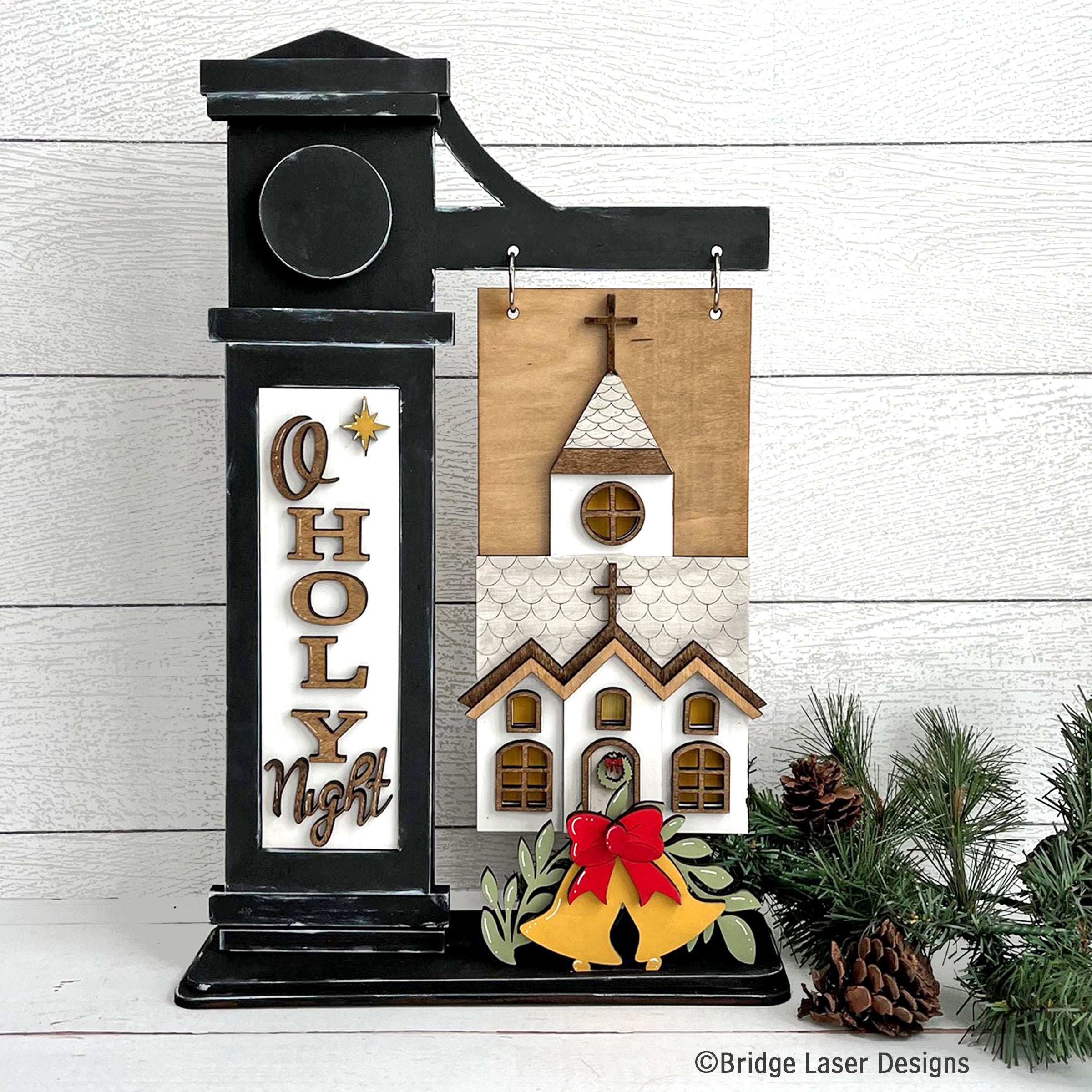 Interchangeable Post Sign & O Holt Night Interserts-DIY Blank