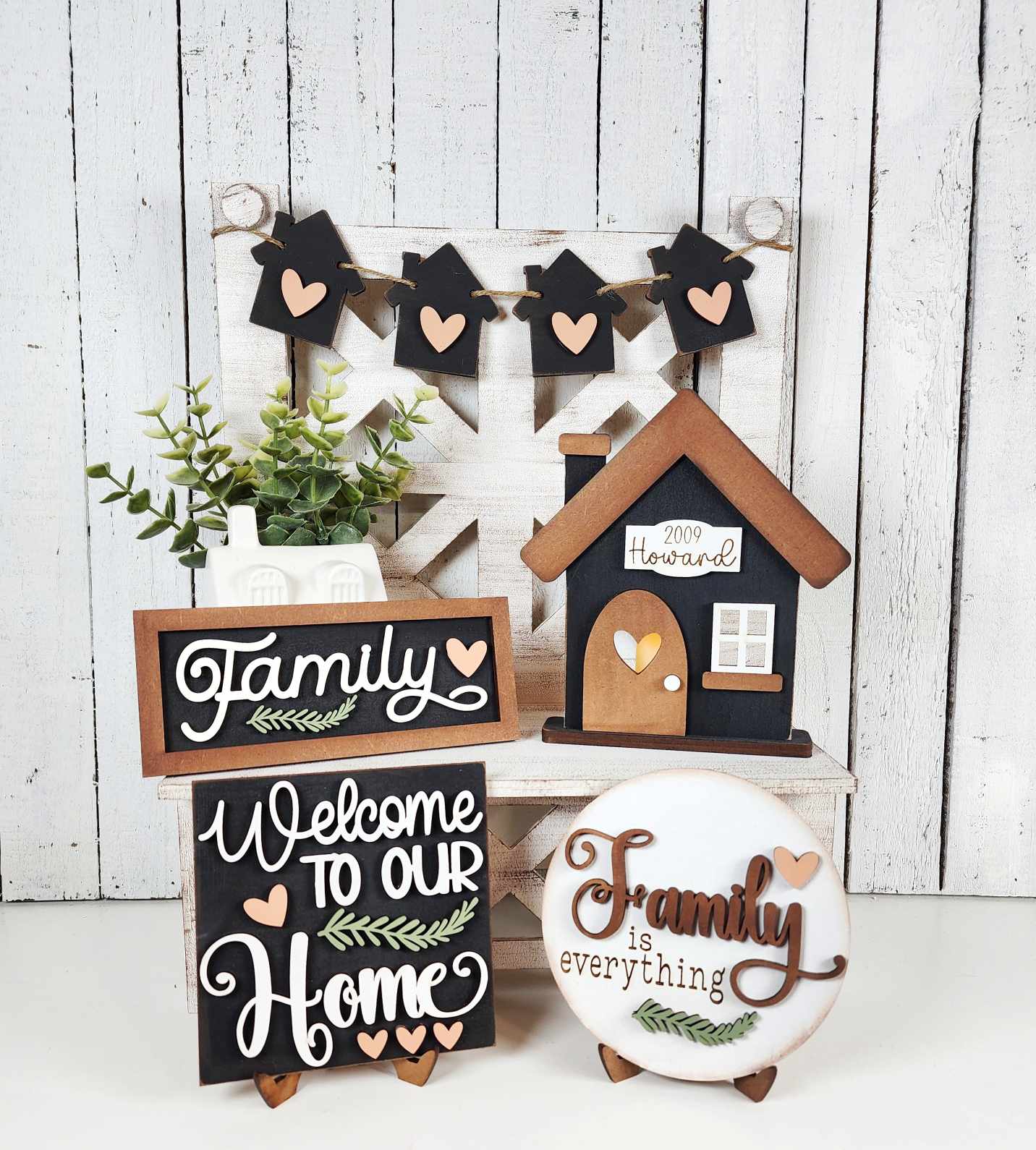 Family Tiered Tray Decor Set- DIY Blank