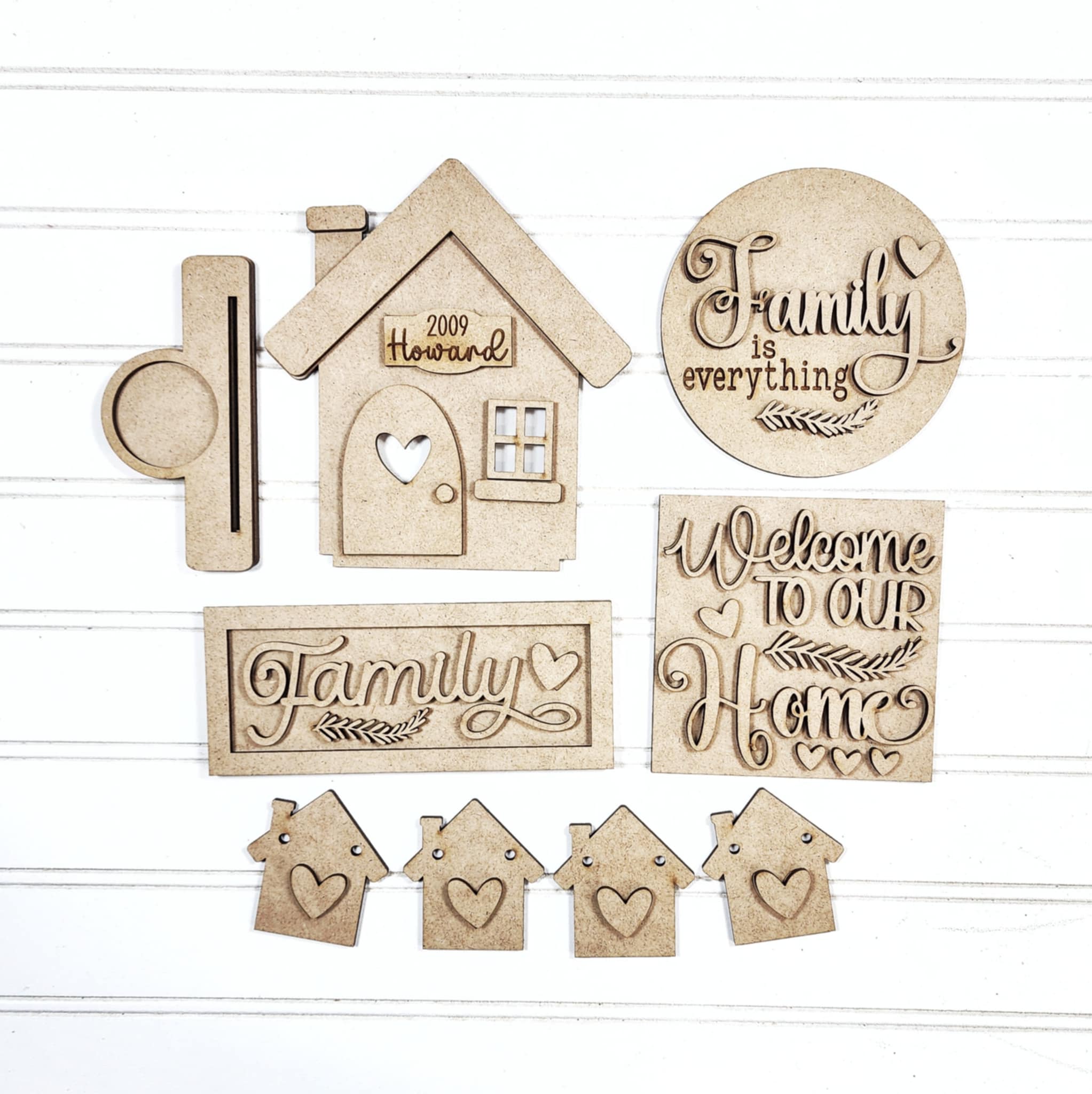 Family Tiered Tray Decor Set- DIY Blank