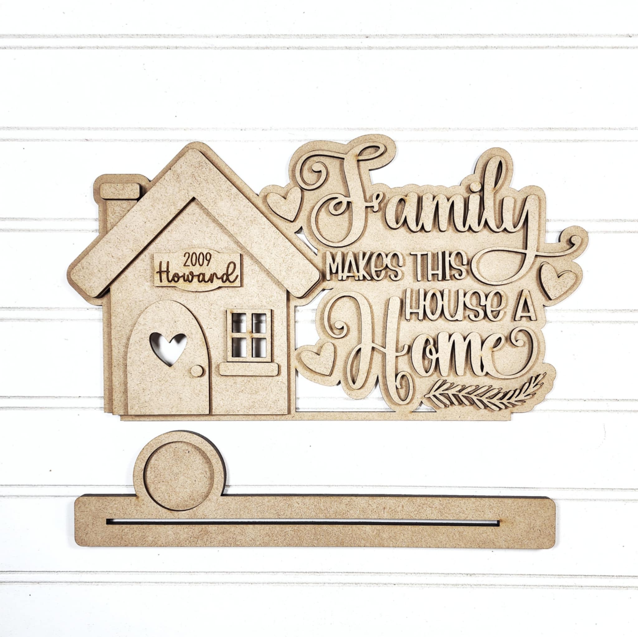 Family Makes this House a Home (CUSTOM) Flameless Candle Shelf Sitter- DIY Blank