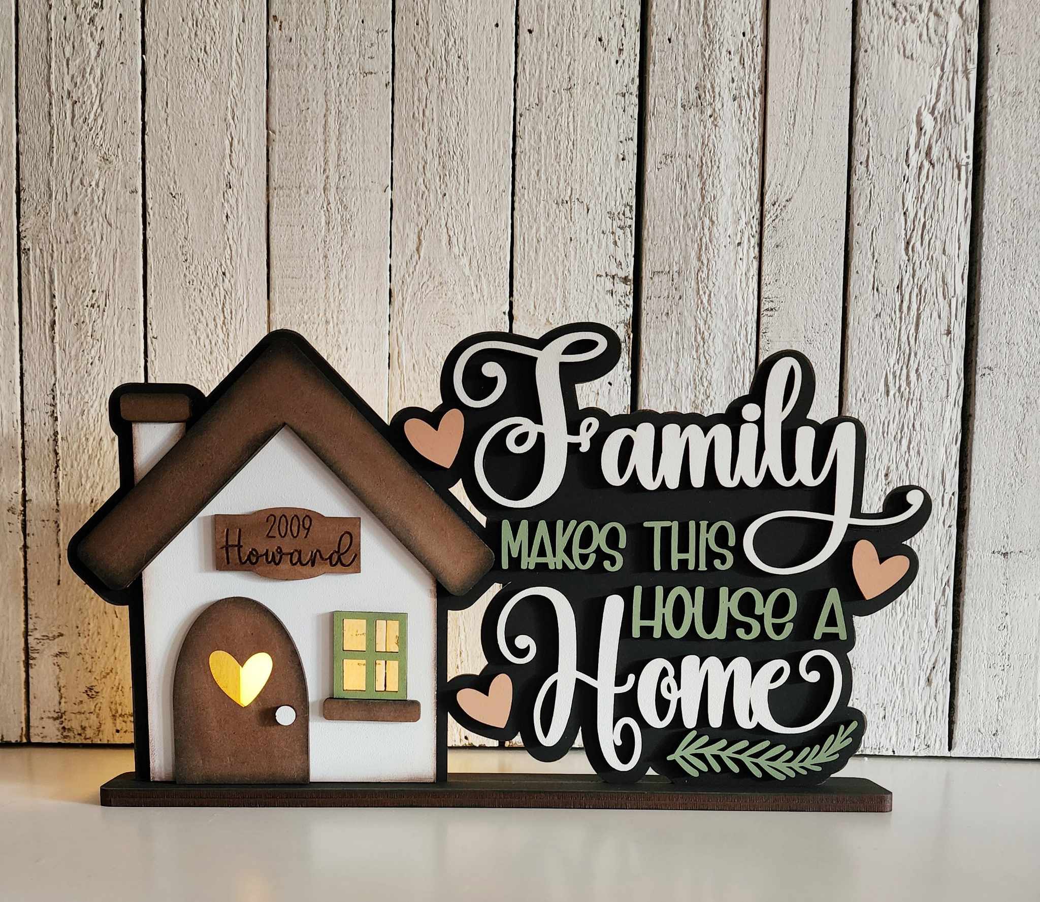 Family Tea Light (included) Shelf Sitter