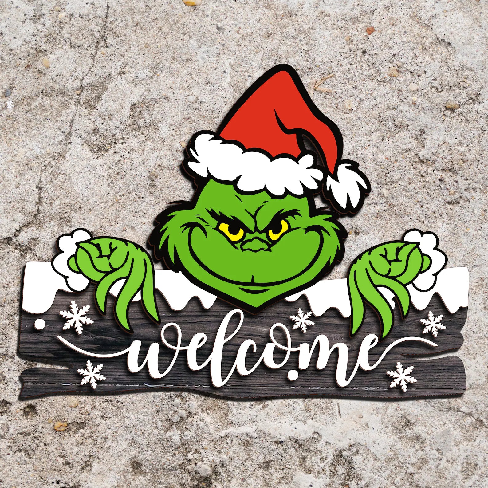 Grinch Welcome Sign-DIY Blank