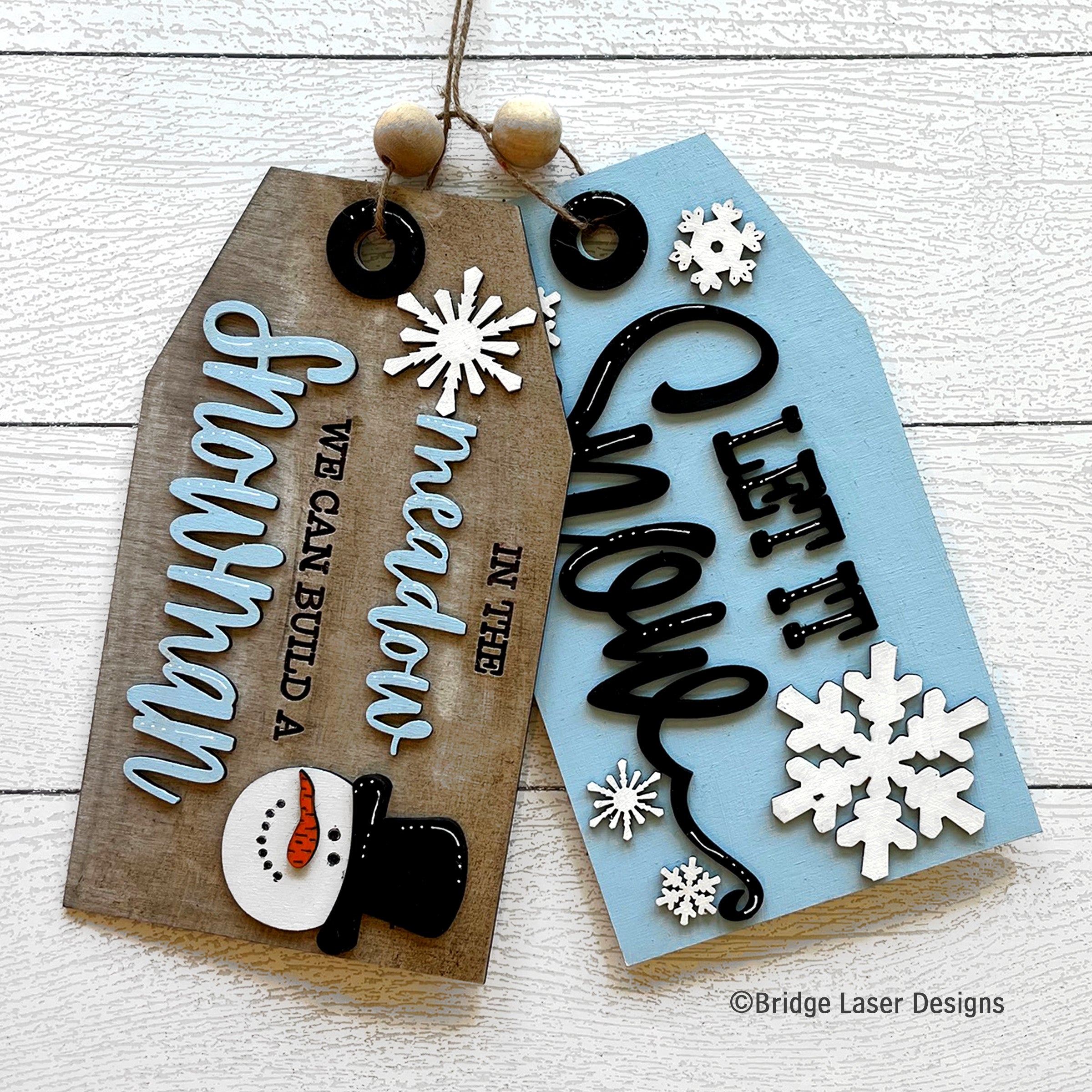 Let It Snow Gift Tag Hanger- DIY Blank