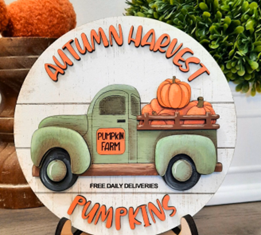 Autumn Harvest Pumpkins Truck Round