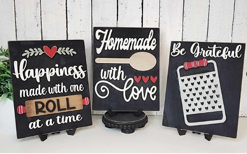 Kitchen Sign Trio with Stands- DIY Blanks