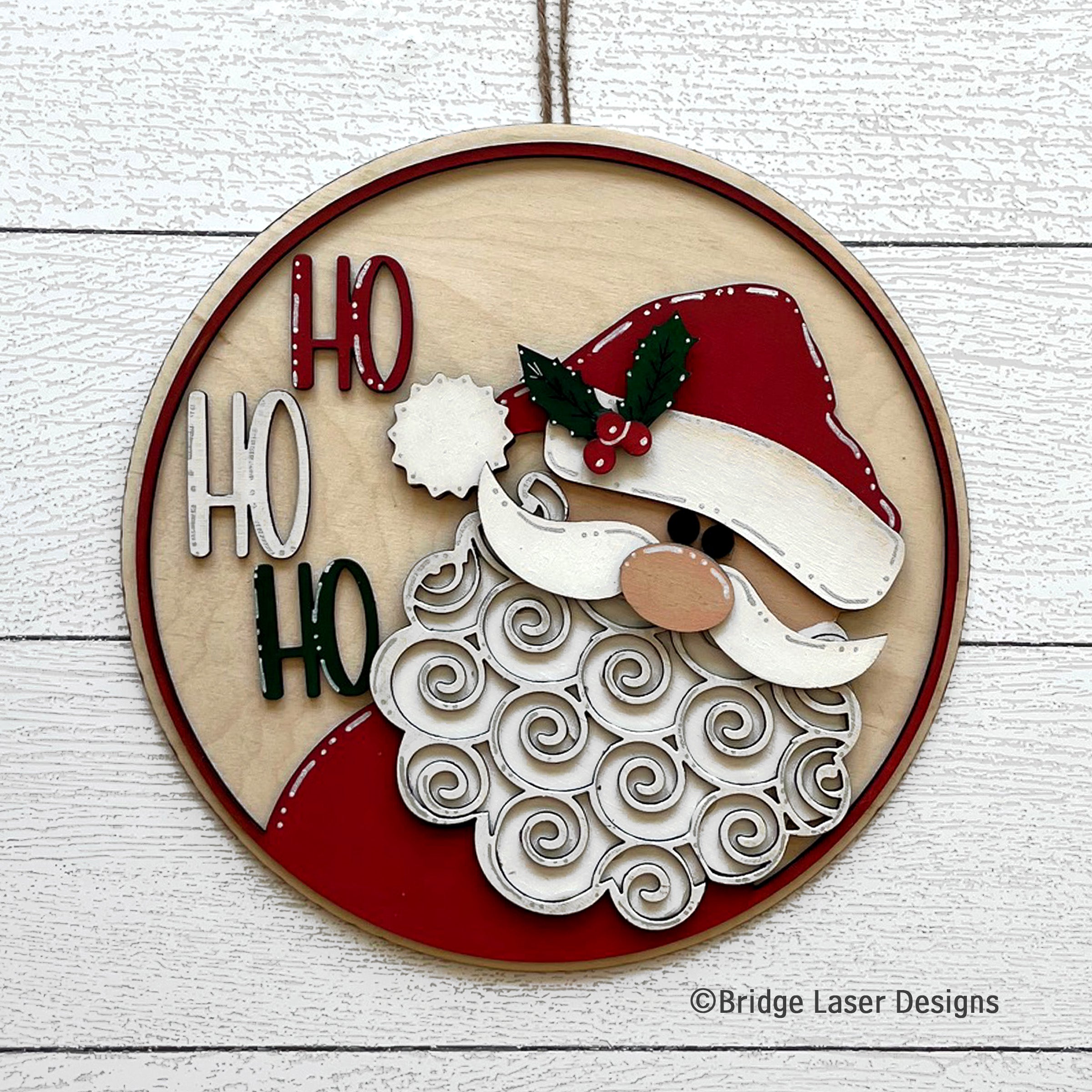 HO HO HO Santa Round- DIY Blank