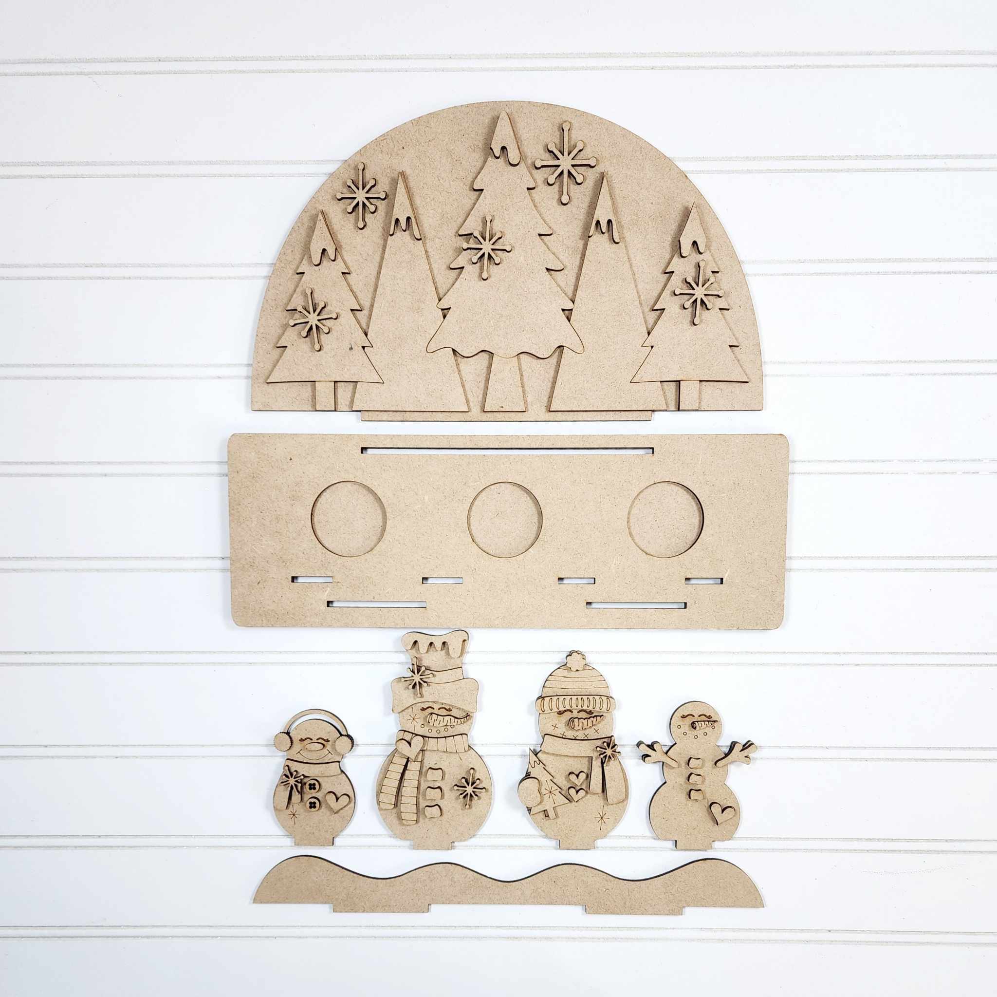 Snowman Flameless Tea Light Shelf Sitter- DIY Blank