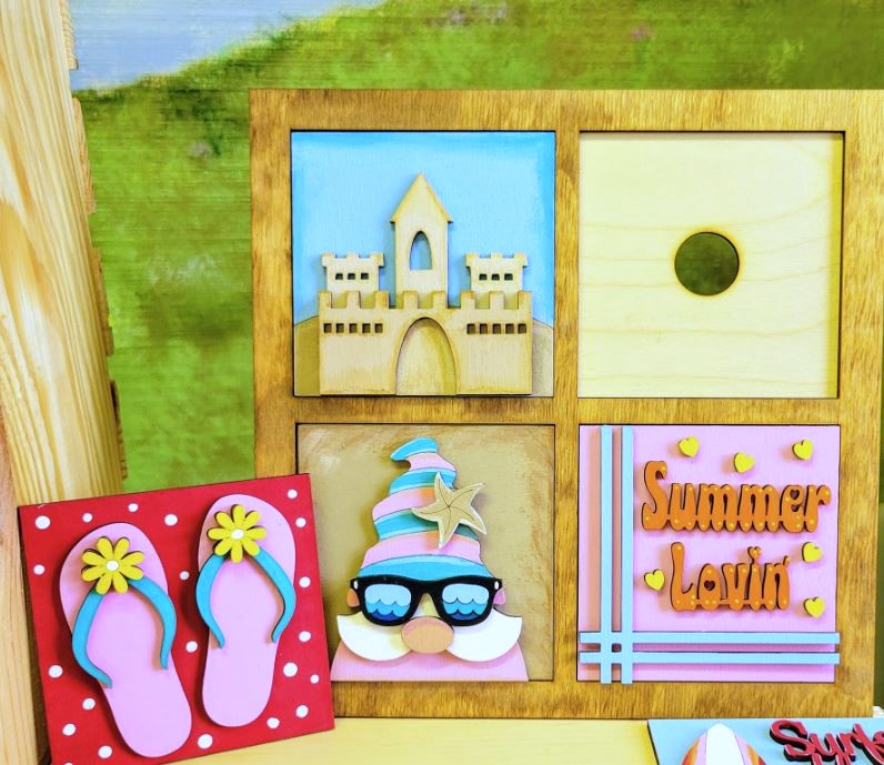 Summer Set 1 Mix & Match Tiles & Quad Frame- DIY Blank