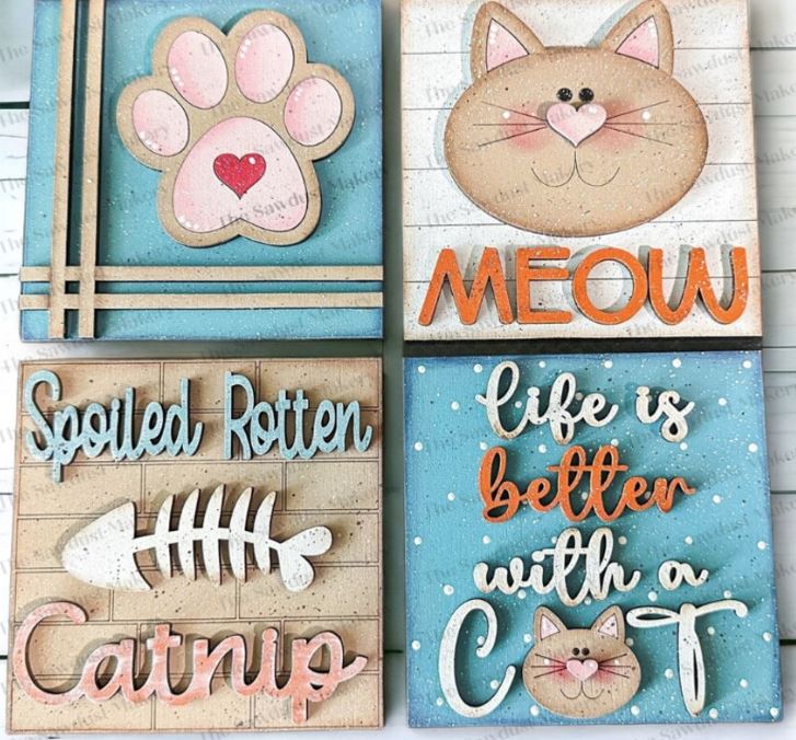 Cat Mix & Match Tiles & Quad Frame