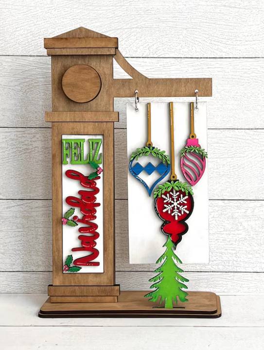 Interchangeable Post Sign & Feliz Navidad Interserts- Paint Party Kit