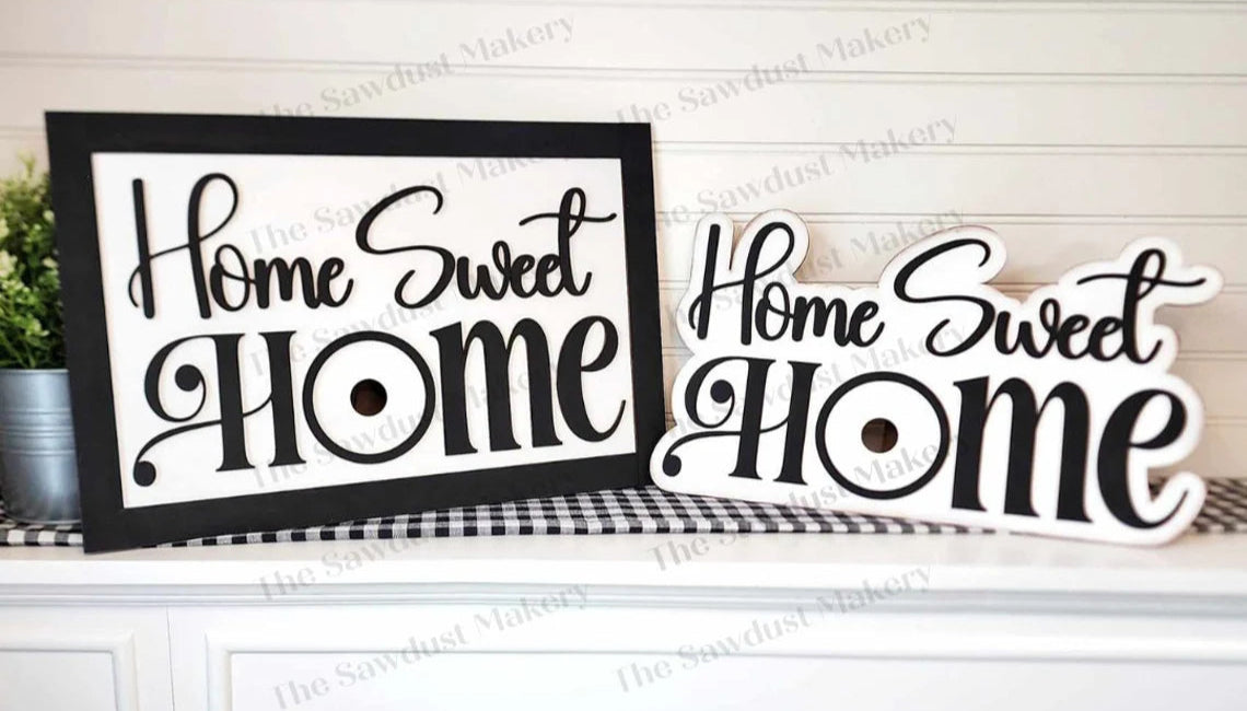 Home Sweet Home, 12 Month Interchangeable Shelf Sitter- DIY Blank