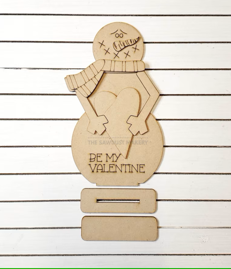 Valentine Snowman Shelf Sitter