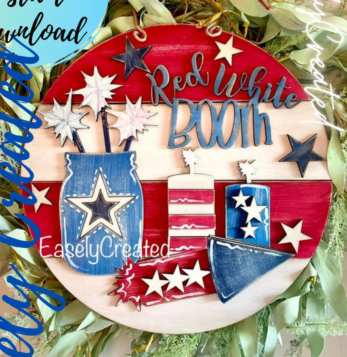 Red White & Boom Round - DIY Blank