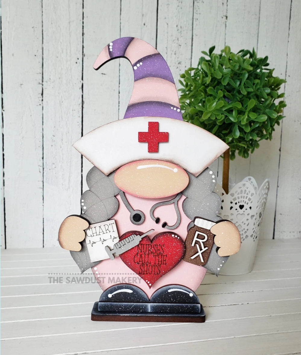 Girl Nurse Gnome - DIY Blank
