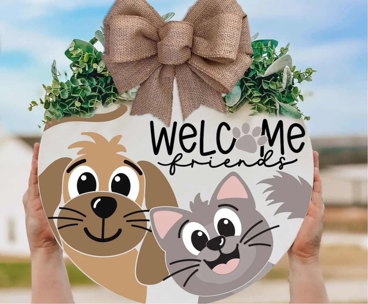 Welcome Friends Dog & Cat Round