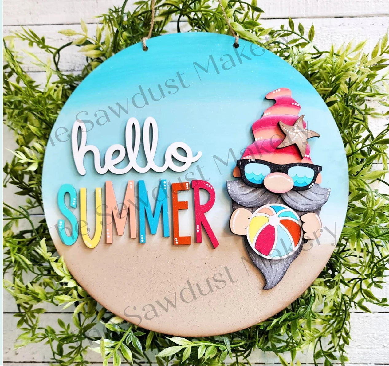 Hello Summer Gnome Round - DIY Blank