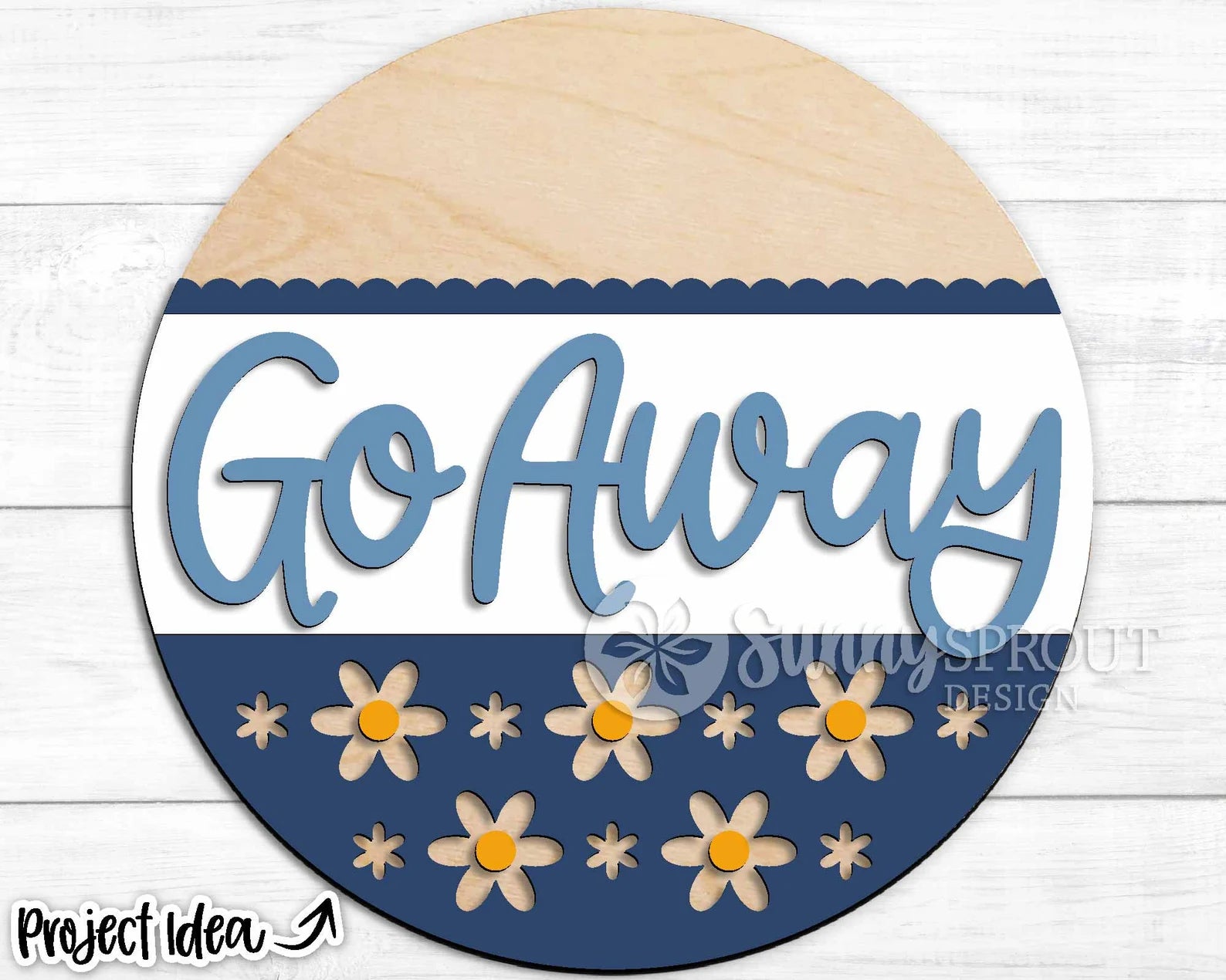 Go Away Daisy Round- DIY Blank