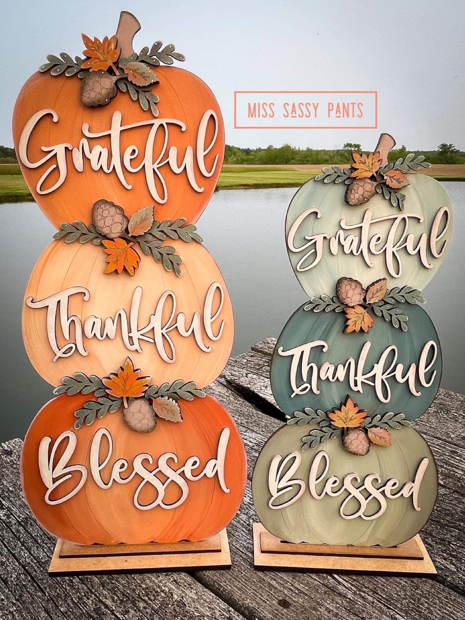 Thankful Grateful Blessed Pumpkin Stack- Paint Party Kit - BORDERLINE GRILL EVENT