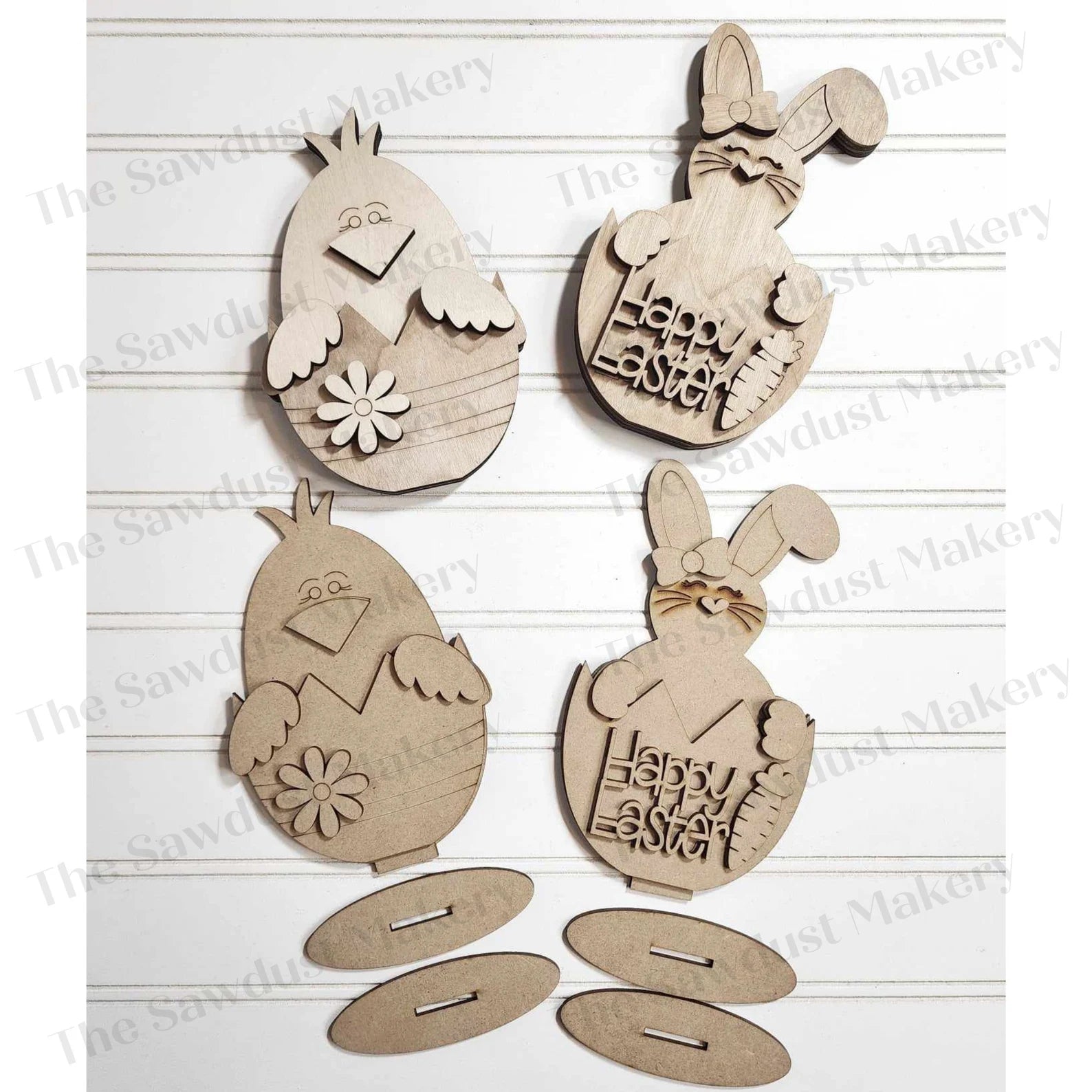 Bunny & Chick Egg Shelf Sitters - DIY Blank