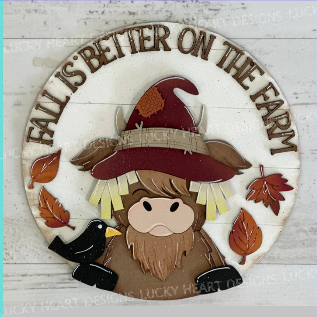 Highland Cow Scarecrow Round- Paint Party Kit - BORDERLINE GRILL EVENT