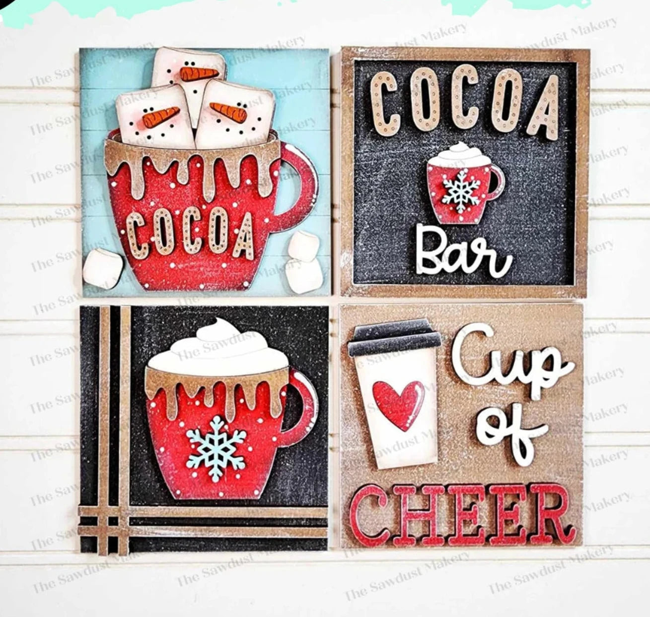 Hot Cocoa Quad Mix & Match Tiles- DIY Blank