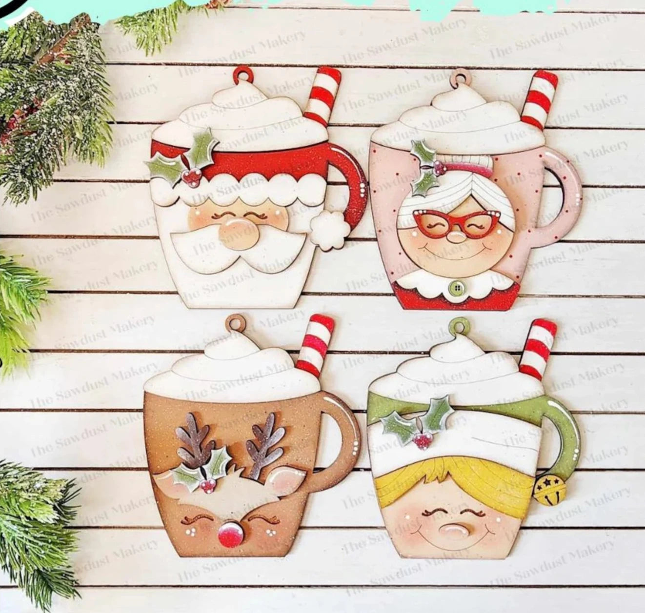 North Pole Cocoa Ornaments (optional gift card holder)- DIY Blank