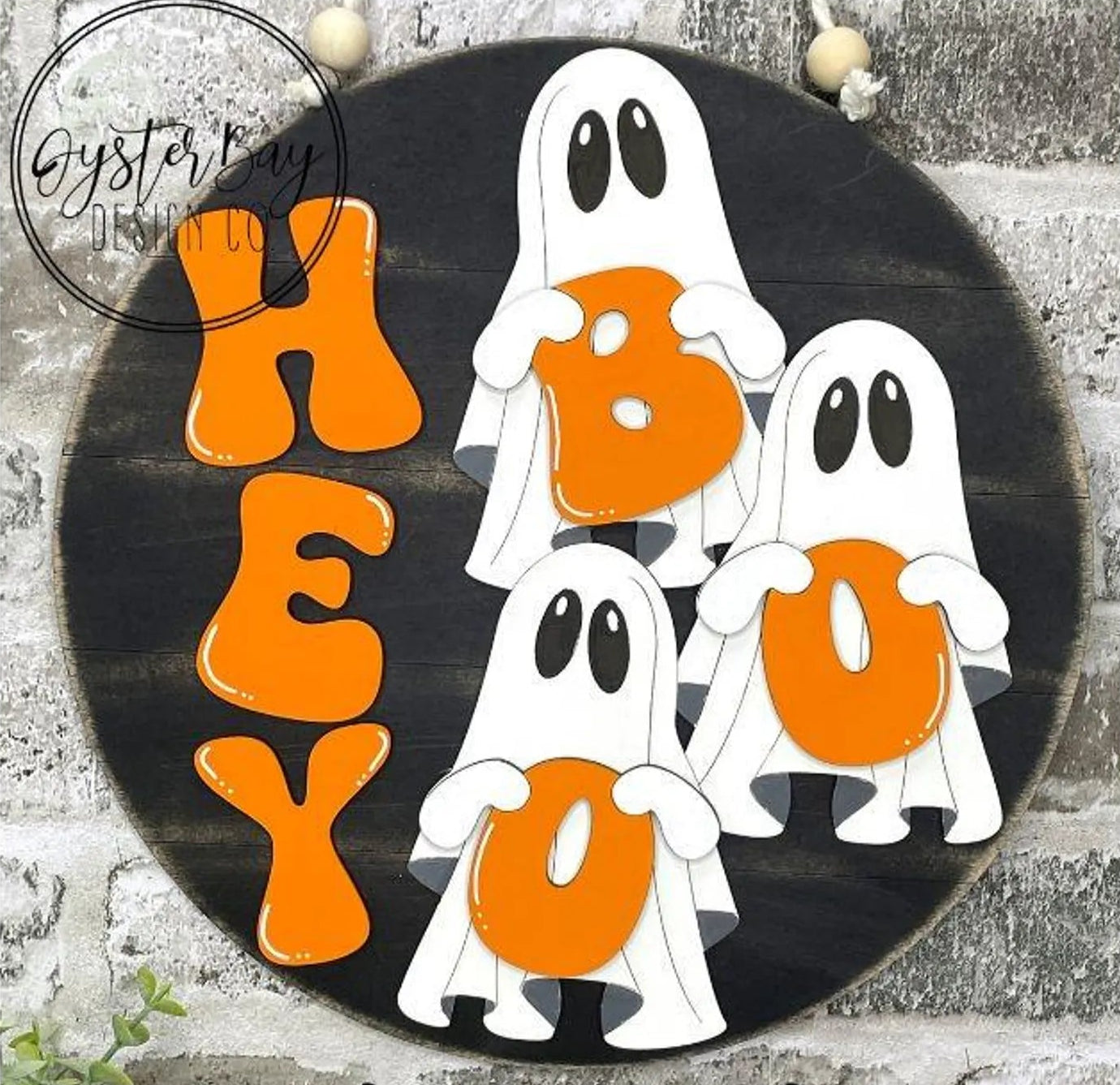 Hey Boo 3 Ghosts Round- DIY Blank