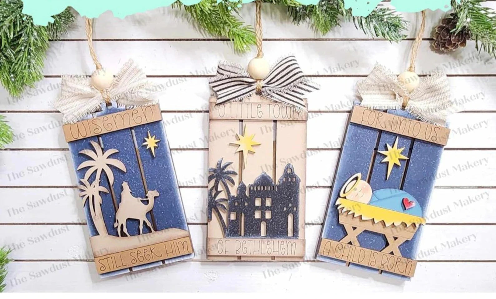 Wiseman Pallet Ornaments (optional gift card holder)- Paint Party Kit