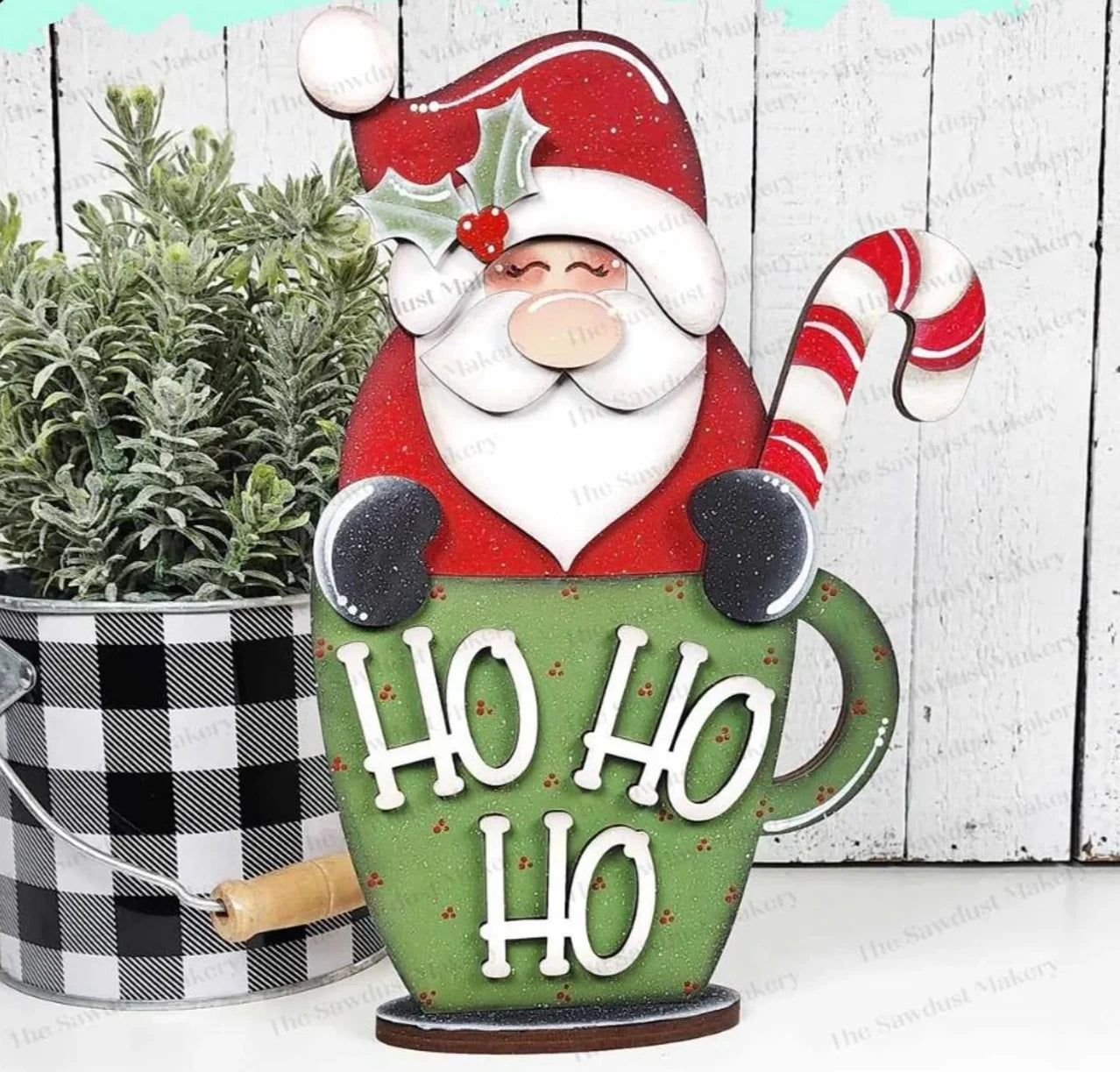 Santa Hot Cocoa Shelf Sitter- DIY Blank