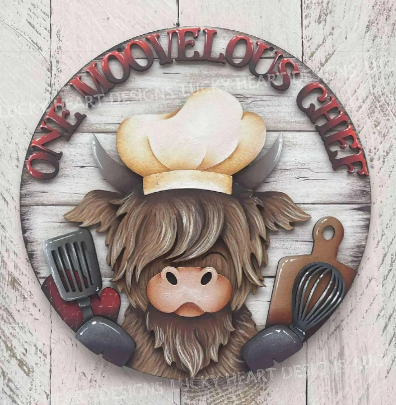 One Moovelous Chef Highland Cow Round
