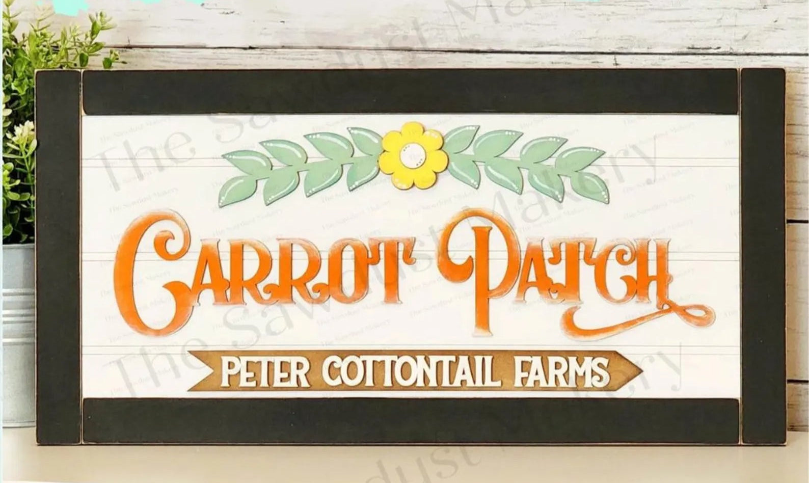 Carrot Patch Farmhouse Easter Sign- DIY Blank