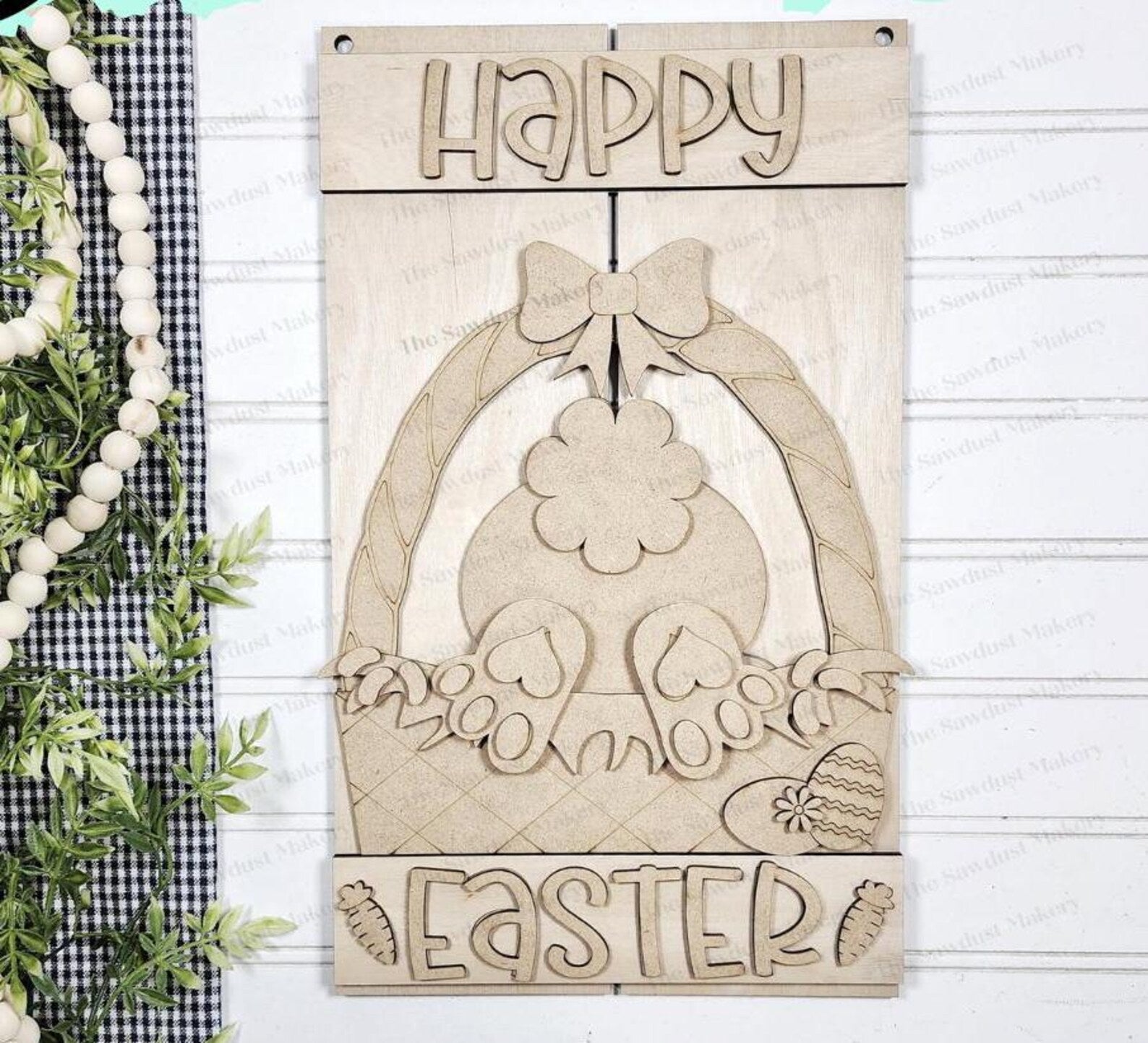 Happy Easter Bunny Butt Pallet Hanger - DIY Blank