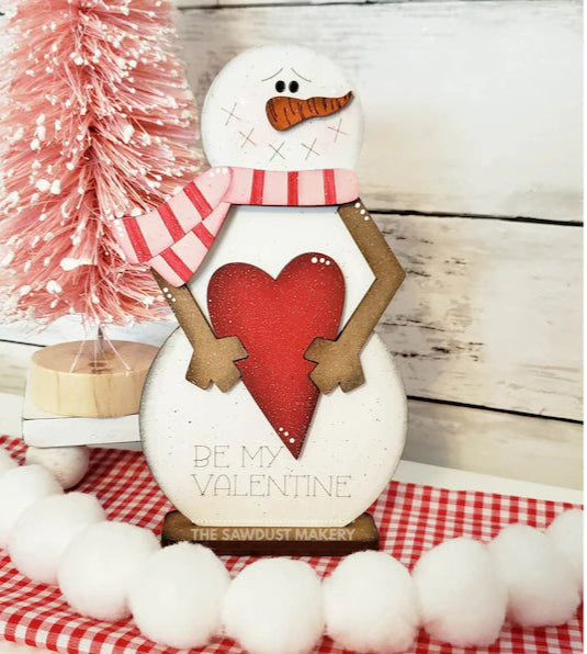 Valentine Snowman Shelf Sitter