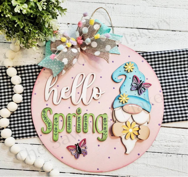 Hello Spring Gnome Round - DIY Blank
