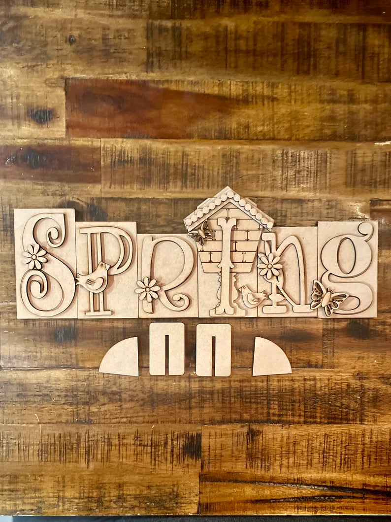 Spring Word Block- DIY Blank