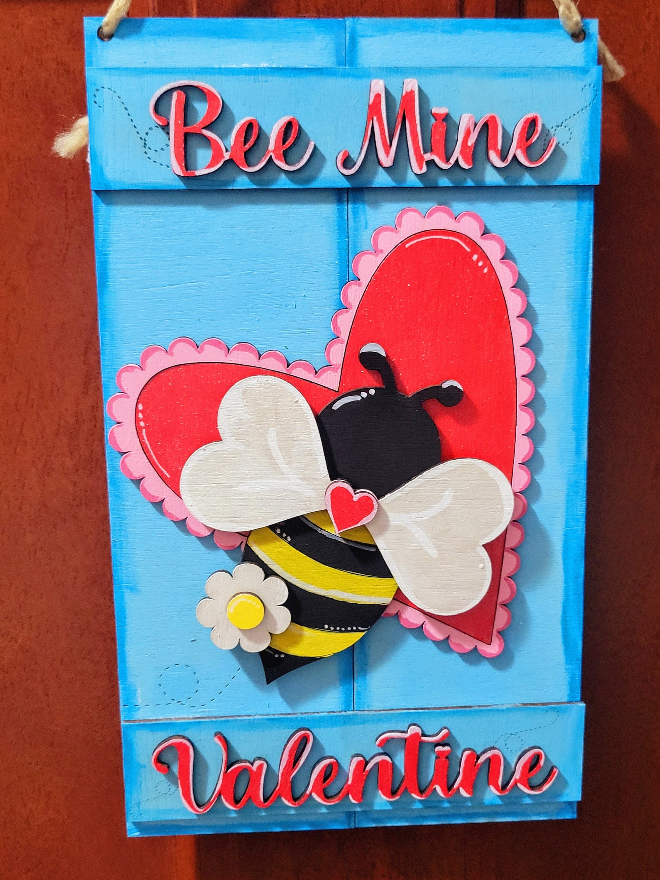 Bee Mine Valentine Pallet Door Hanger