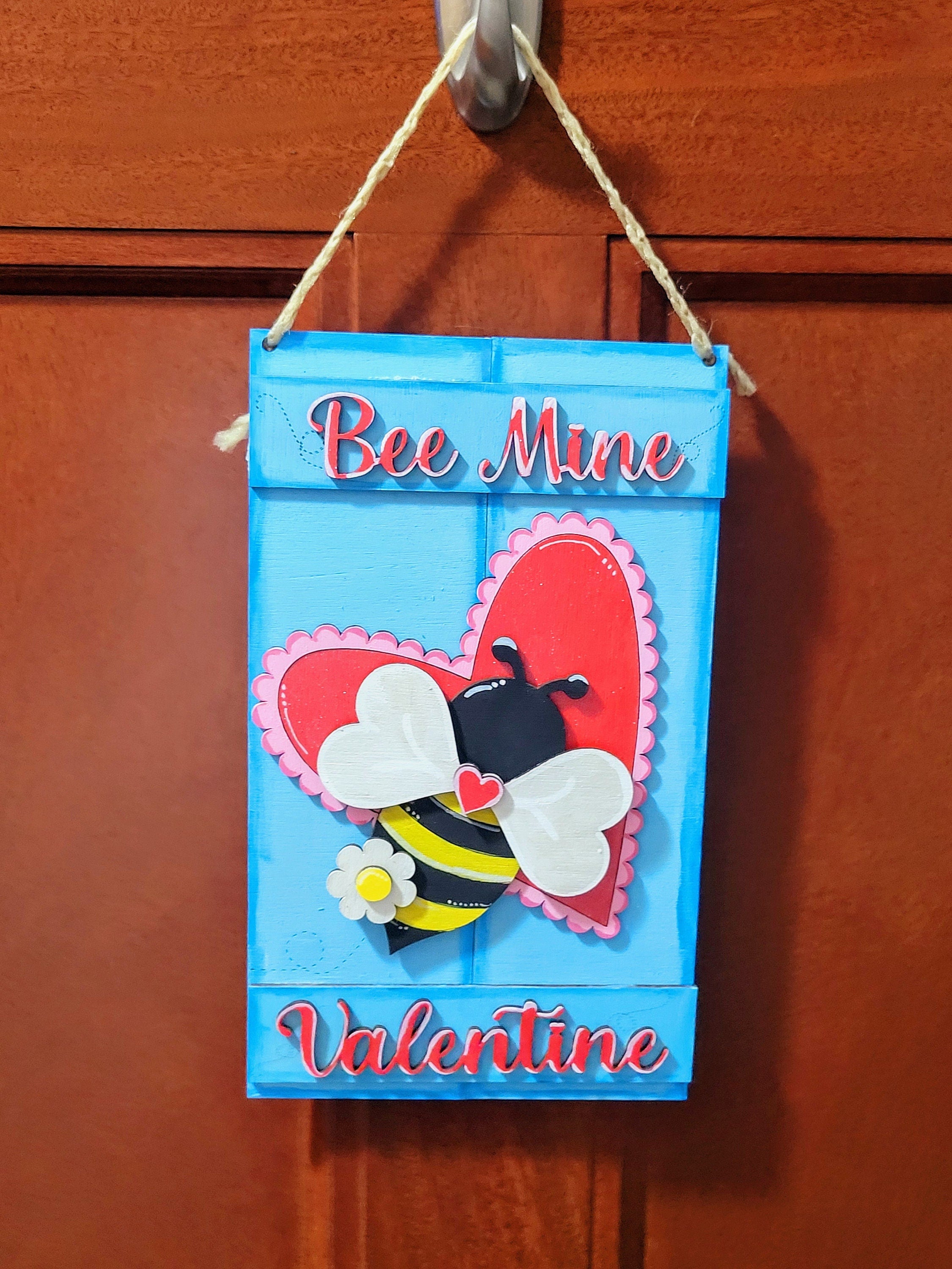 Bee Mine Valentine Pallet Door Hanger