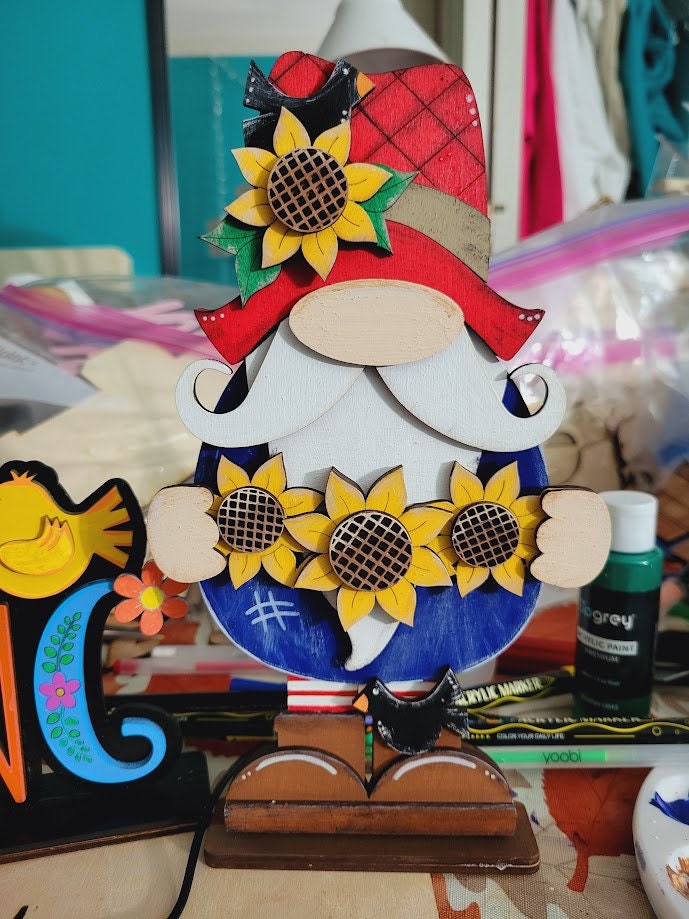Sunflower Farmer Gnome - DIY Blank