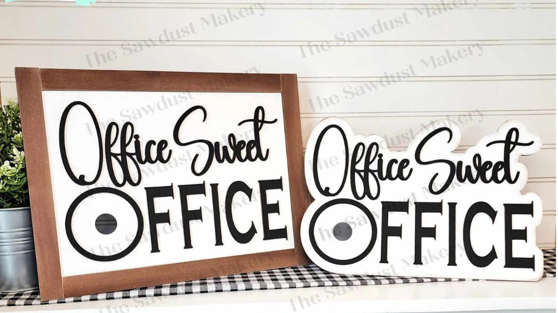 Office Sweet Office, 12 Month Interchangeable Desk Sitter- DIY Blank