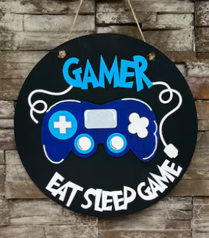 Eat, Sleep, Game, Repeat Round- DIY Blank