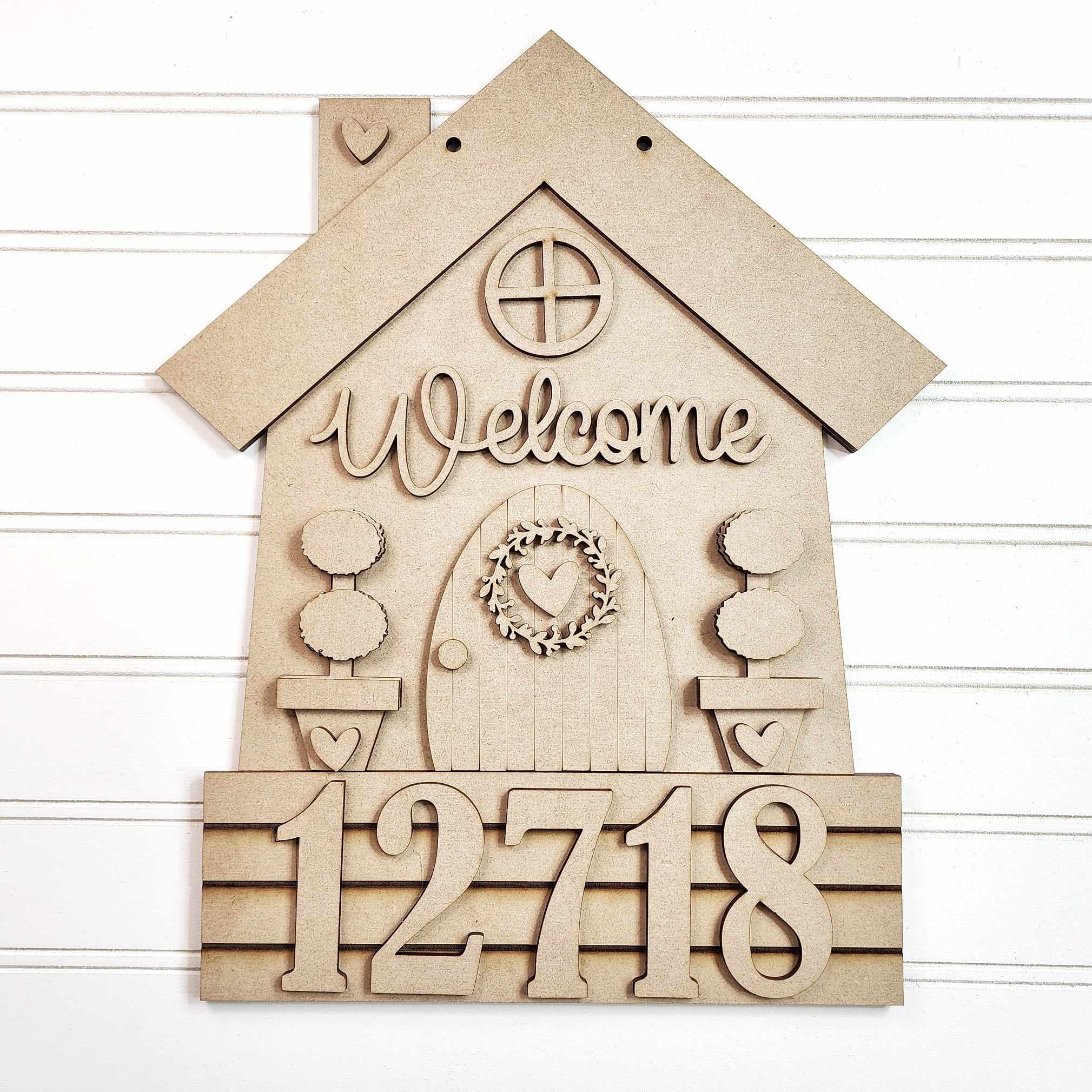 Welcome Home House Number Hanger OR Shelf Sitter- DIY Blank