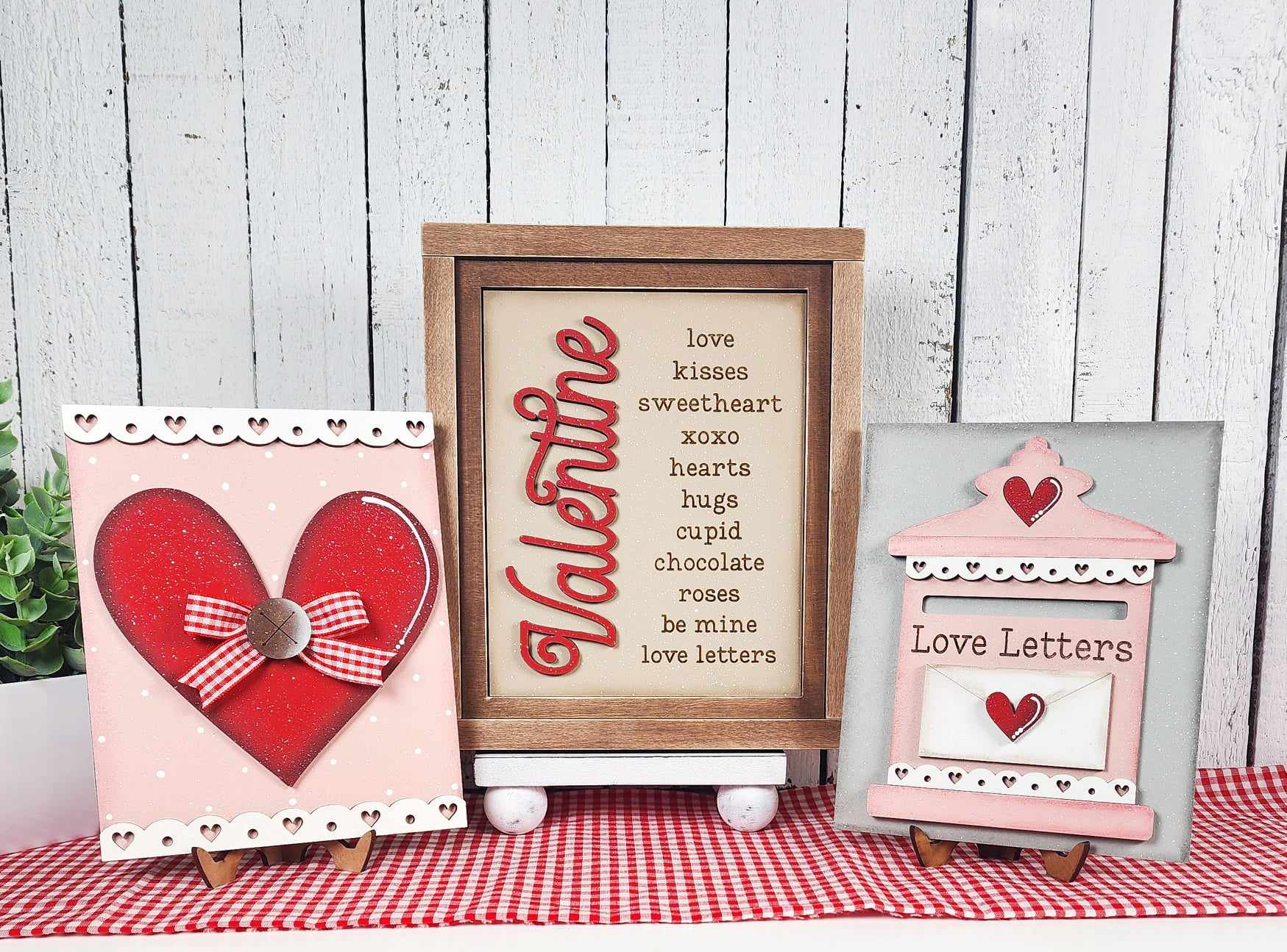 Be My Valentine Sign Trio with Stands OR Frames