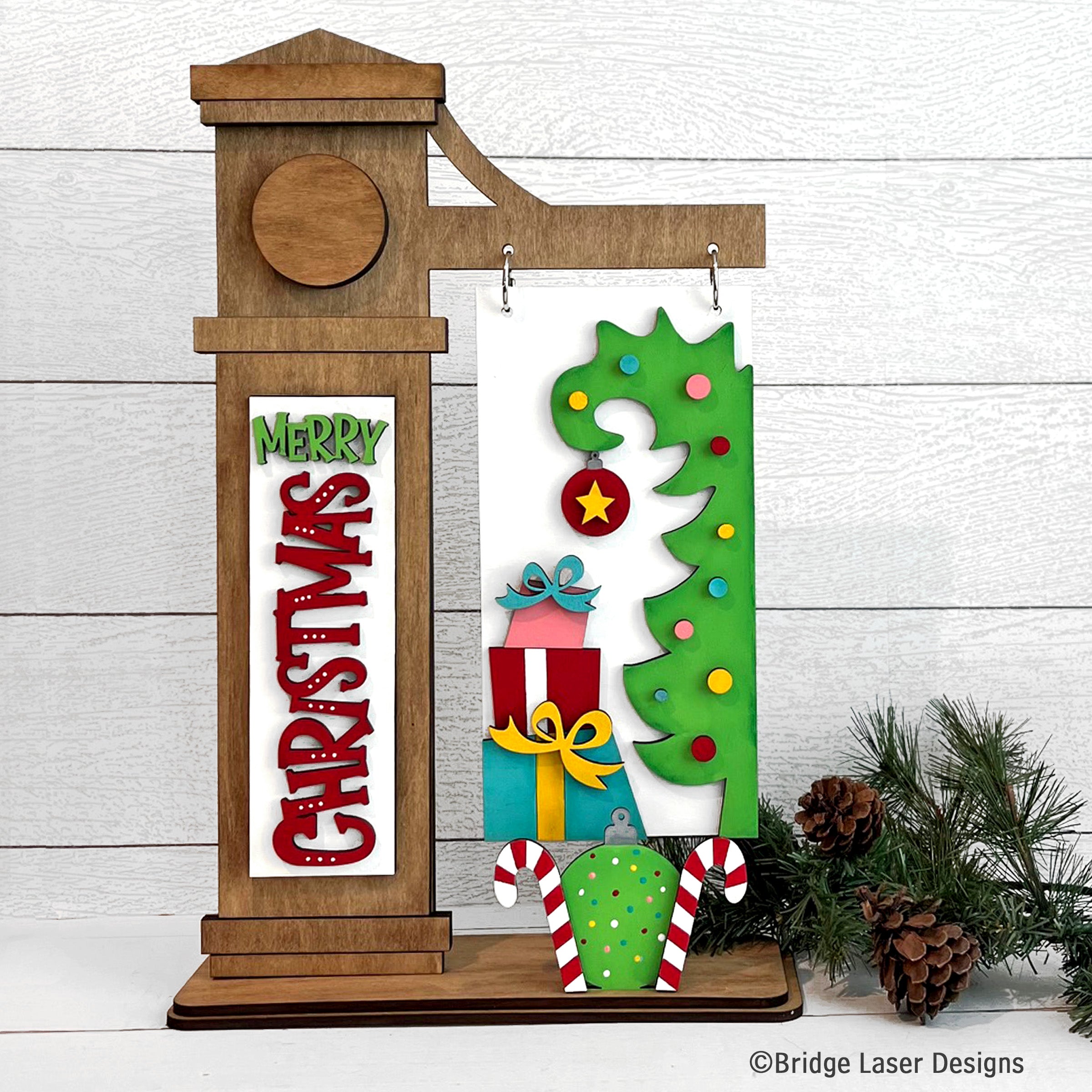 Interchangeable Post Sign & Merry Christmas Inserts- DIY Blank