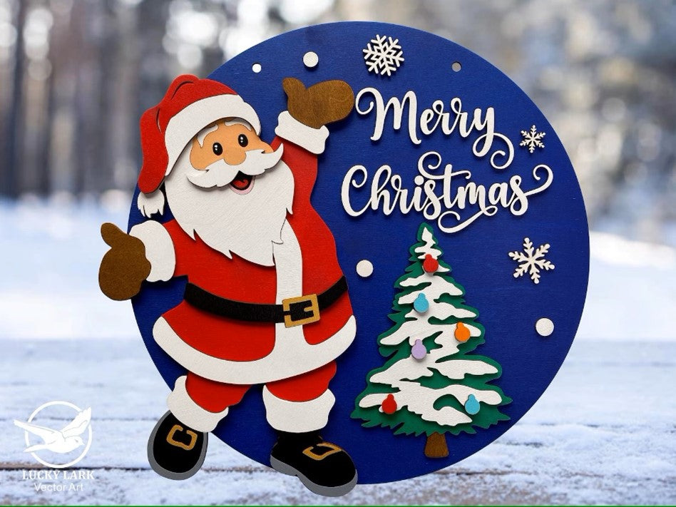 Merry Christmas Santa Round- Paint Party Kit