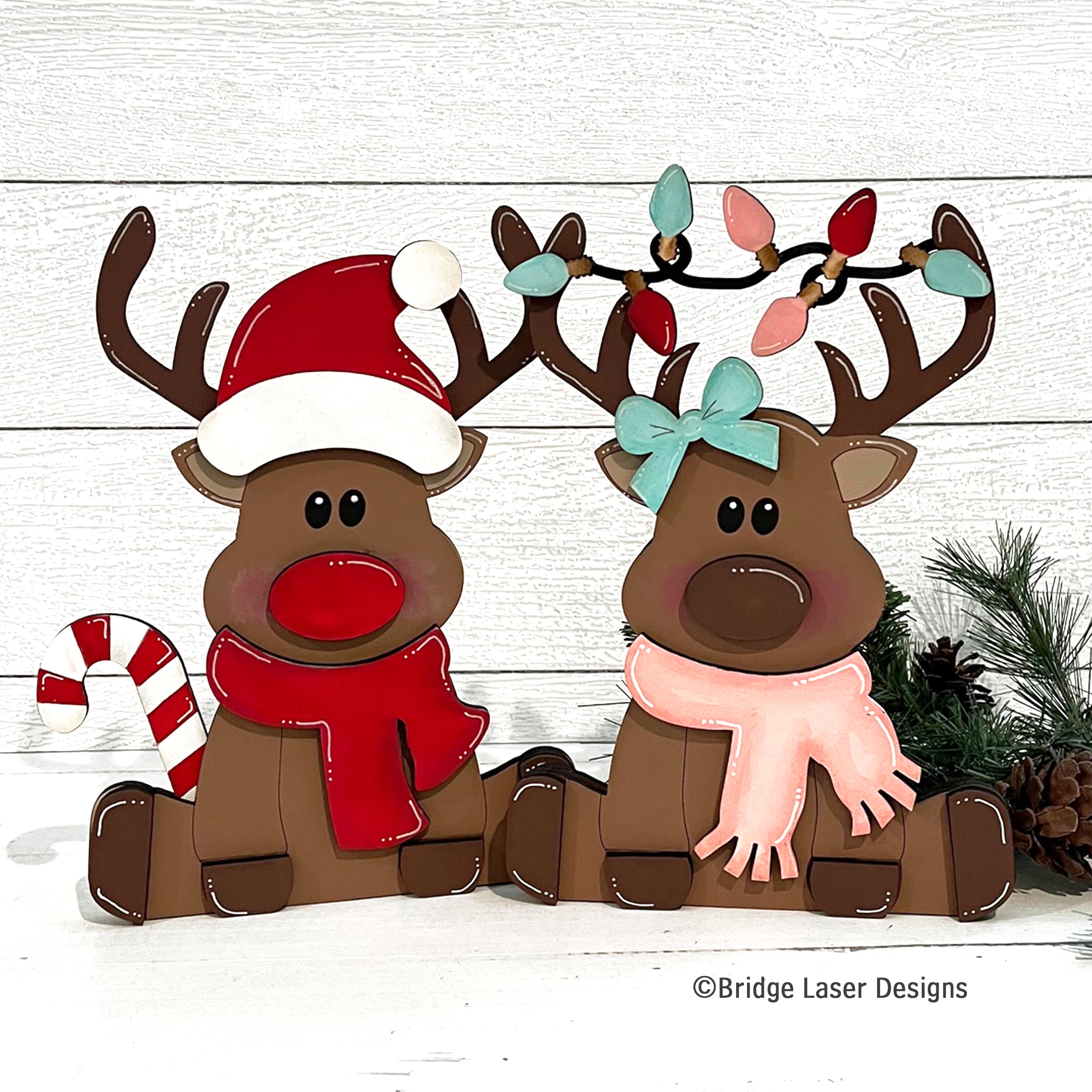 Reindeer Couple Shelf Sitter- Paint Party